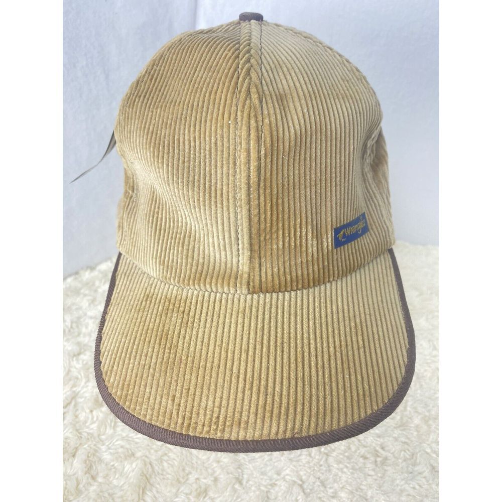 Wrangler VTG Snapback Hat Beige Corduroy NWT Old Stock‎ 6 Panels